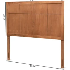 Beds & Headboards-Kirkland's Home Ash Walnut Wood Panel Full Headboard Brown