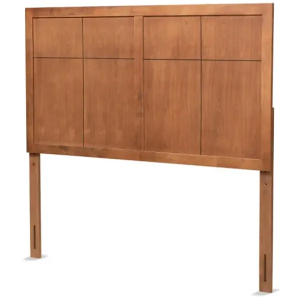 Beds & Headboards-Kirkland's Home Ash Walnut Wood Panel Queen Headboard Brown