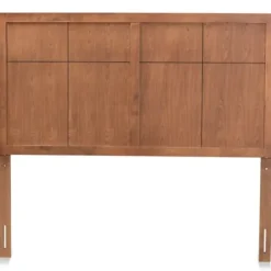 Beds & Headboards-Kirkland's Home Ash Walnut Wood Panel Queen Headboard Brown