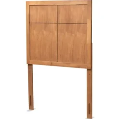 Beds & Headboards-Kirkland's Home Ash Walnut Wood Panel Twin Headboard Brown