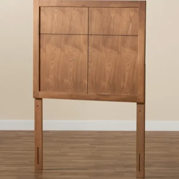 Beds & Headboards-Kirkland's Home Ash Walnut Wood Panel Twin Headboard Brown