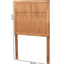 Beds & Headboards-Kirkland's Home Ash Walnut Wood Panel Twin Headboard Brown