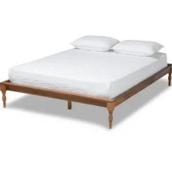 Beds & Headboards-Kirkland's Home Ash Walnut Wood Platform Queen Bed Brown