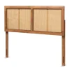 Beds & Headboards-Kirkland's Home Ash Walnut Wood Rattan Frame King Headboard