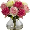 Arrangements & Greenery-Kirkland's Home Assorted Roses In Vase Arrangement Pink