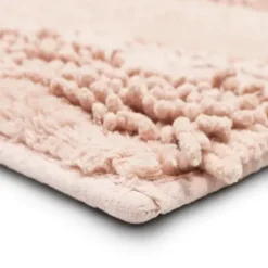 Bathroom Rugs-Kirkland's Home Asymmetrical Cotton Bath Mat, 34 In. Gray