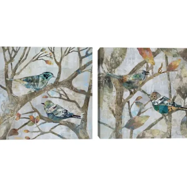 Canvas Art-Kirkland's Home Autumn Flight Canvas Art Prints, Set Of 2 Gray/Blue