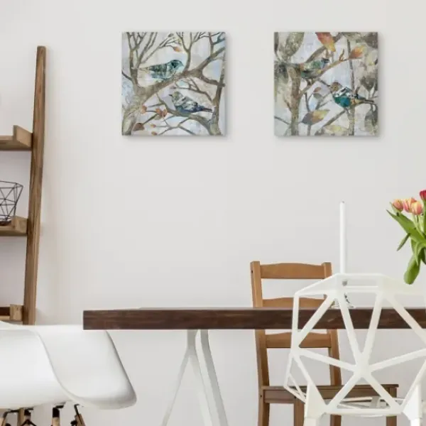 Canvas Art-Kirkland's Home Autumn Flight Canvas Art Prints, Set Of 2 Gray/Blue