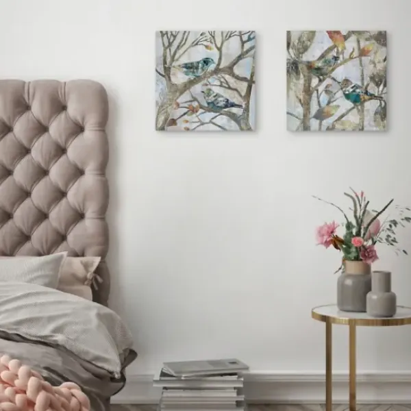 Canvas Art-Kirkland's Home Autumn Flight Canvas Art Prints, Set Of 2 Gray/Blue