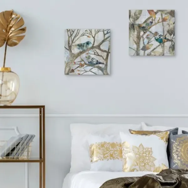 Canvas Art-Kirkland's Home Autumn Flight Canvas Art Prints, Set Of 2 Gray/Blue