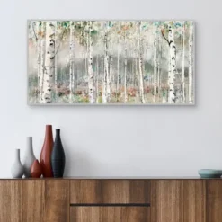 Canvas Art-Kirkland's Home Autumn Grace Framed Giclee Canvas Art Print Green/Gray
