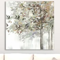 Canvas Art-Kirkland's Home Autumn Leaves Neutral Giclee Canvas Art, 30X30 In. White/Brown