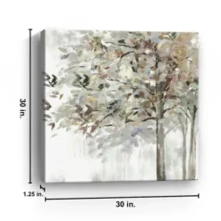 Canvas Art-Kirkland's Home Autumn Leaves Neutral Giclee Canvas Art, 30X30 In. White/Brown