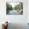 Framed Art-Kirkland's Home Away From It All Framed Wall Art Blue/Tan/Pink