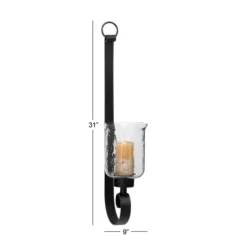 Sconces-Kirkland's Home Axel Black Iron Scroll Sconce
