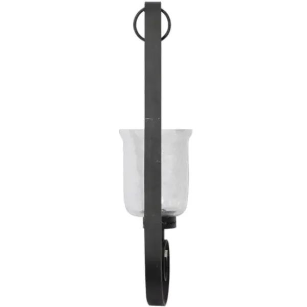 Sconces-Kirkland's Home Axel Black Iron Scroll Sconce
