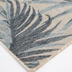 Outdoor Rugs-Kirkland's Home Azure Terrace Sun Shower Outdoor Area Rug, 7X9 Blue/Ivory