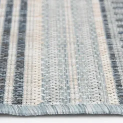 Outdoor Rugs-Kirkland's Home Azure Terrace Sun Shower Outdoor Area Rug, 5X8 Blue/Ivory