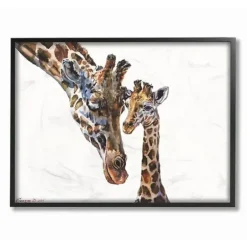 Framed Art-Kirkland's Home Baby Giraffe Watercolor Framed Art Print White/Tan