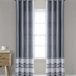 Curtains & Drapes-Kirkland's Home Back Tab Blackout Curtain Panel Set, 95 In. Blue