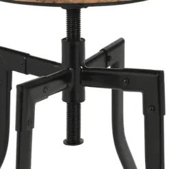 Bar Stools & Counter Height Stools-Kirkland's Home Backless Mango Wood Adjustable Bar Stool Black/Brown