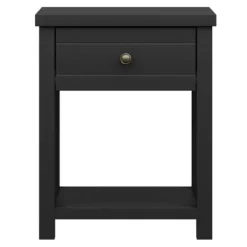 Accent & End Tables-Kirkland's Home Bailie Wooden Side Table Black