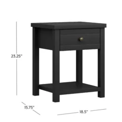 Accent & End Tables-Kirkland's Home Bailie Wooden Side Table Black