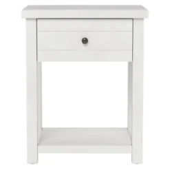 Accent & End Tables-Kirkland's Home Bailie Wooden Side Table White