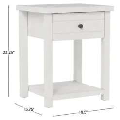 Accent & End Tables-Kirkland's Home Bailie Wooden Side Table White
