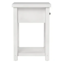 Accent & End Tables-Kirkland's Home Bailie Wooden Side Table White