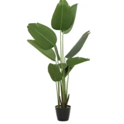 Trees & Topiaries-Kirkland's Home Banana Tree In Ribbed Rock Planter