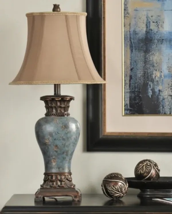 Table Lamps-Kirkland's Home Barbados Blue Traditional Table Lamp Tan