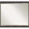 Decorative Mirrors-Kirkland's Home Bark Rustic Char Frame Beveled Mirror