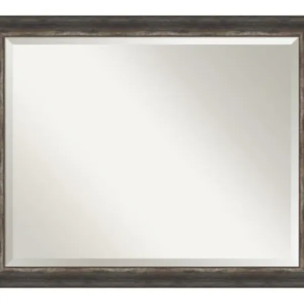 Decorative Mirrors-Kirkland's Home Bark Rustic Char Frame Beveled Mirror