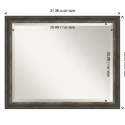 Decorative Mirrors-Kirkland's Home Bark Rustic Char Frame Beveled Mirror