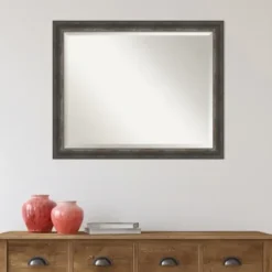 Decorative Mirrors-Kirkland's Home Bark Rustic Char Frame Beveled Mirror