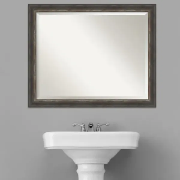 Decorative Mirrors-Kirkland's Home Bark Rustic Char Frame Beveled Mirror
