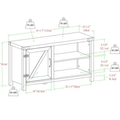 Tv Stands & Media Consoles-Kirkland's Home Barn Door Console Tv Stand White
