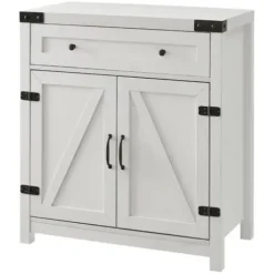 Cabinets & Sideboards-Kirkland's Home Barnwood Style Wooden Cabinet White