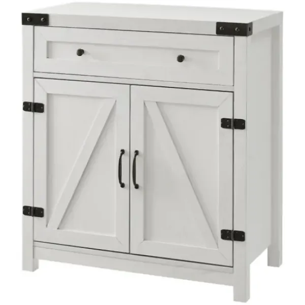 Cabinets & Sideboards-Kirkland's Home Barnwood Style Wooden Cabinet White
