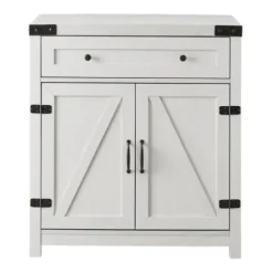 Cabinets & Sideboards-Kirkland's Home Barnwood Style Wooden Cabinet White
