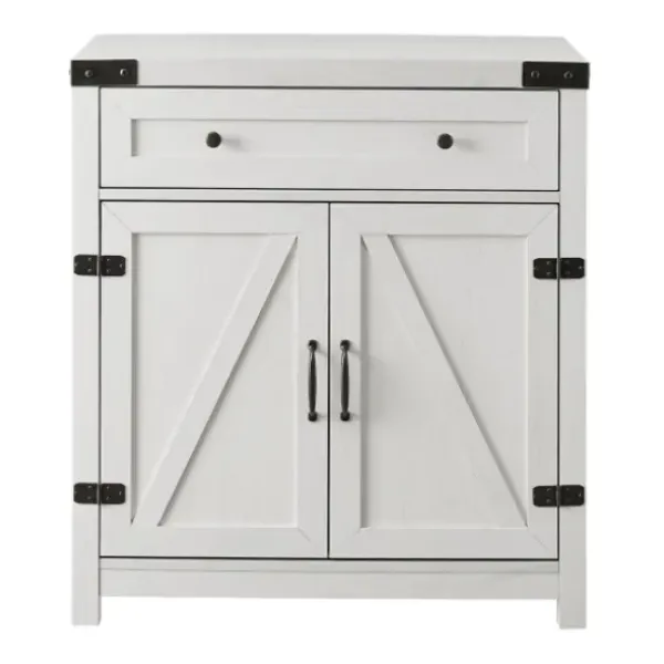 Cabinets & Sideboards-Kirkland's Home Barnwood Style Wooden Cabinet White