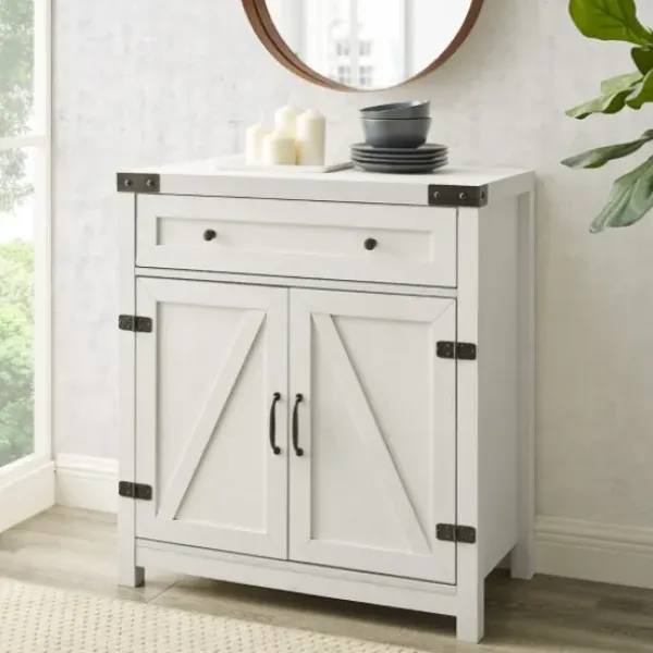 Cabinets & Sideboards-Kirkland's Home Barnwood Style Wooden Cabinet White