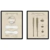 Framed Art-Kirkland's Home Baseball Patents Framed Art Prints, Set Of 2 Tan
