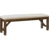 Benches & Ottomans-Kirkland's Home Basketweave Upholstered Wood Bench Tan
