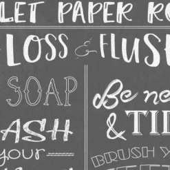 Wall Quotes & Signs-Kirkland's Home Bathroom Rules Wrapped Canvas Art Print Gray