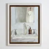 Framed Art-Kirkland's Home Bathroom Scene Framed Art Print White/Gray