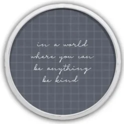 Wall Quotes & Signs-Kirkland's Home Be Kind Windowpane Round Framed Plaque White