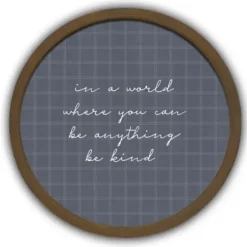 Wall Quotes & Signs-Kirkland's Home Be Kind Windowpane Round Framed Plaque Brown