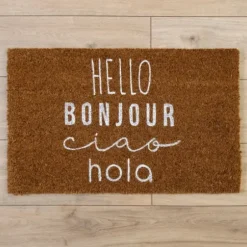 Doormats-Kirkland's Home Be Our Guest Coir Doormat Tan